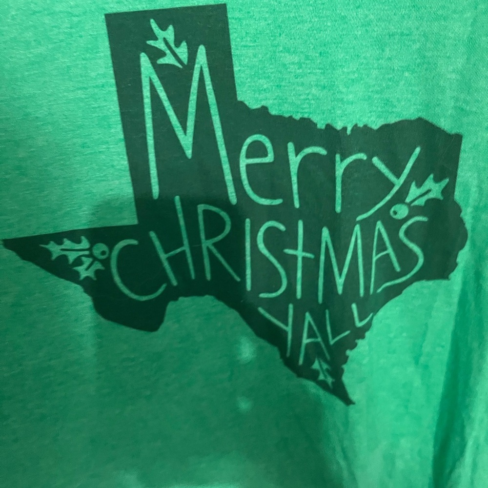 ❤️ 2XL Green Merry Christmas Y'all Graphic T-Shirt - Picture 9 of 9